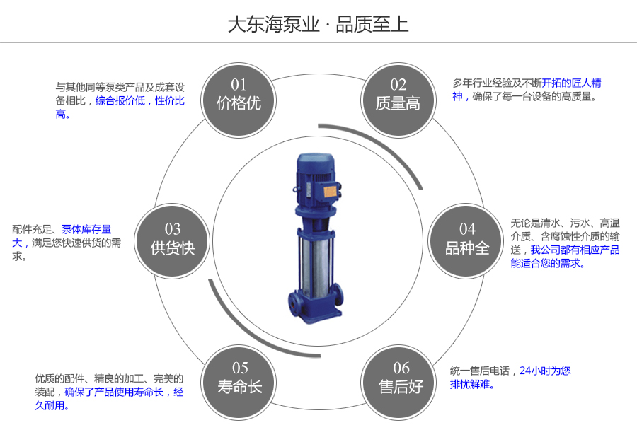 大東海泵業(yè)GDL型立式多級(jí)泵質(zhì)量保證圖